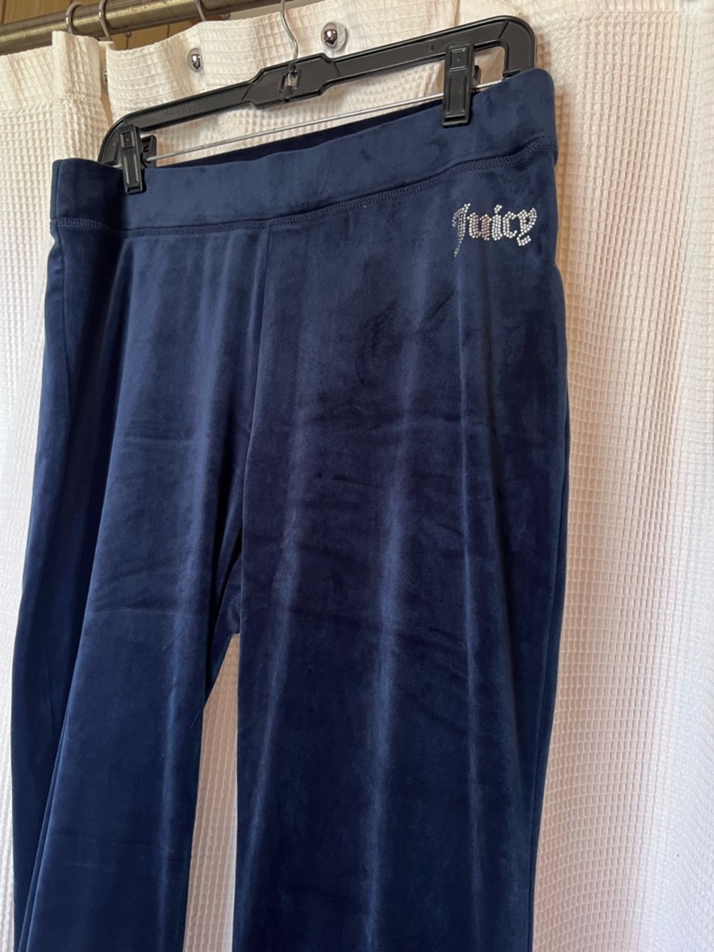Juicy Couture Navy Velour Rhinestone Logo Pants
